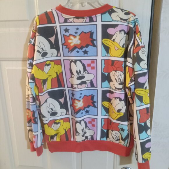Disney Women's Mickey Mouse & Friends Crewneck Sweatshirt Size L All Over Print - Picture 4 of 8